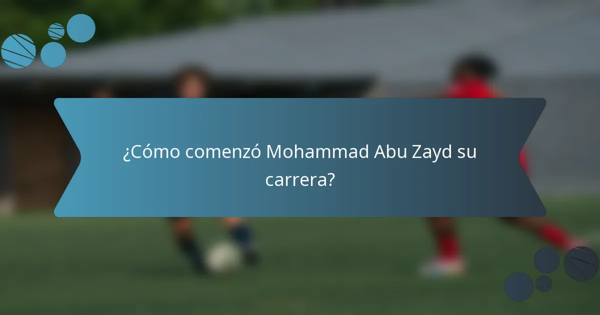 ¿Cómo comenzó Mohammad Abu Zayd su carrera?