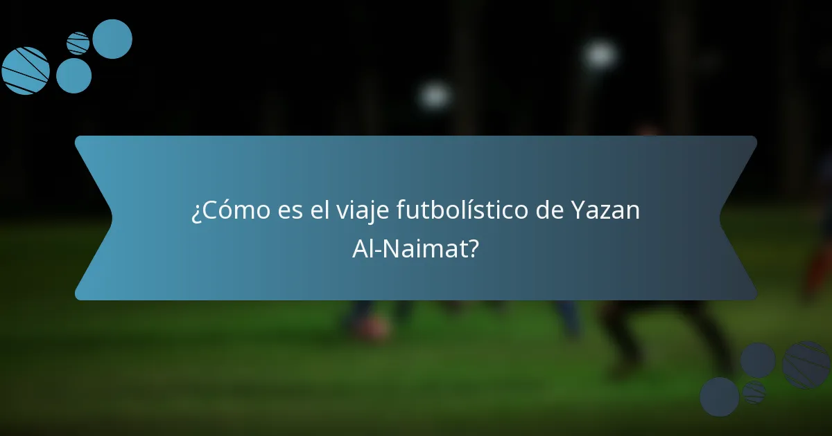 ¿Cómo es el viaje futbolístico de Yazan Al-Naimat?