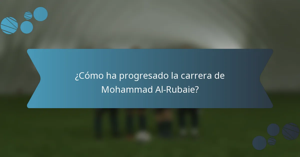 ¿Cómo ha progresado la carrera de Mohammad Al-Rubaie?