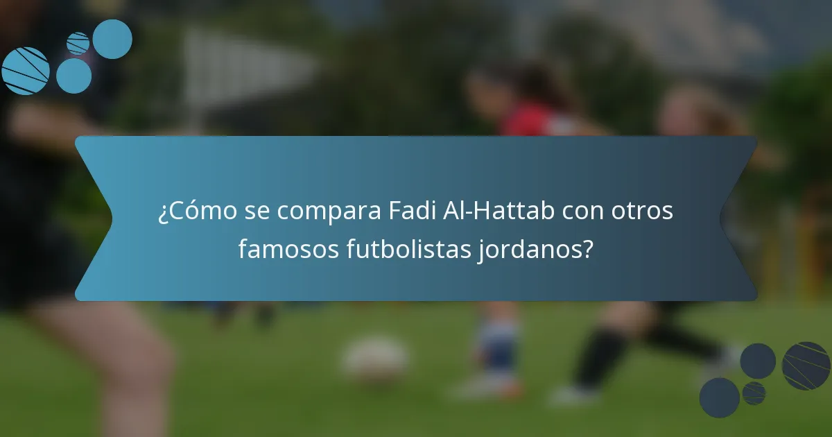 ¿Cómo se compara Fadi Al-Hattab con otros famosos futbolistas jordanos?