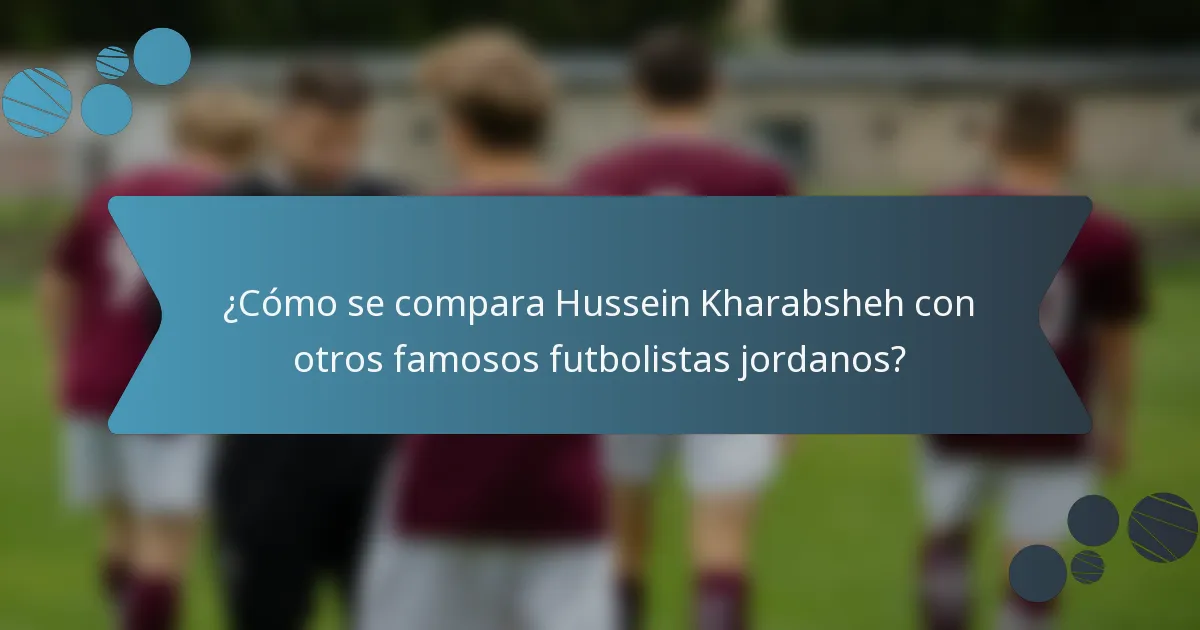 ¿Cómo se compara Hussein Kharabsheh con otros famosos futbolistas jordanos?
