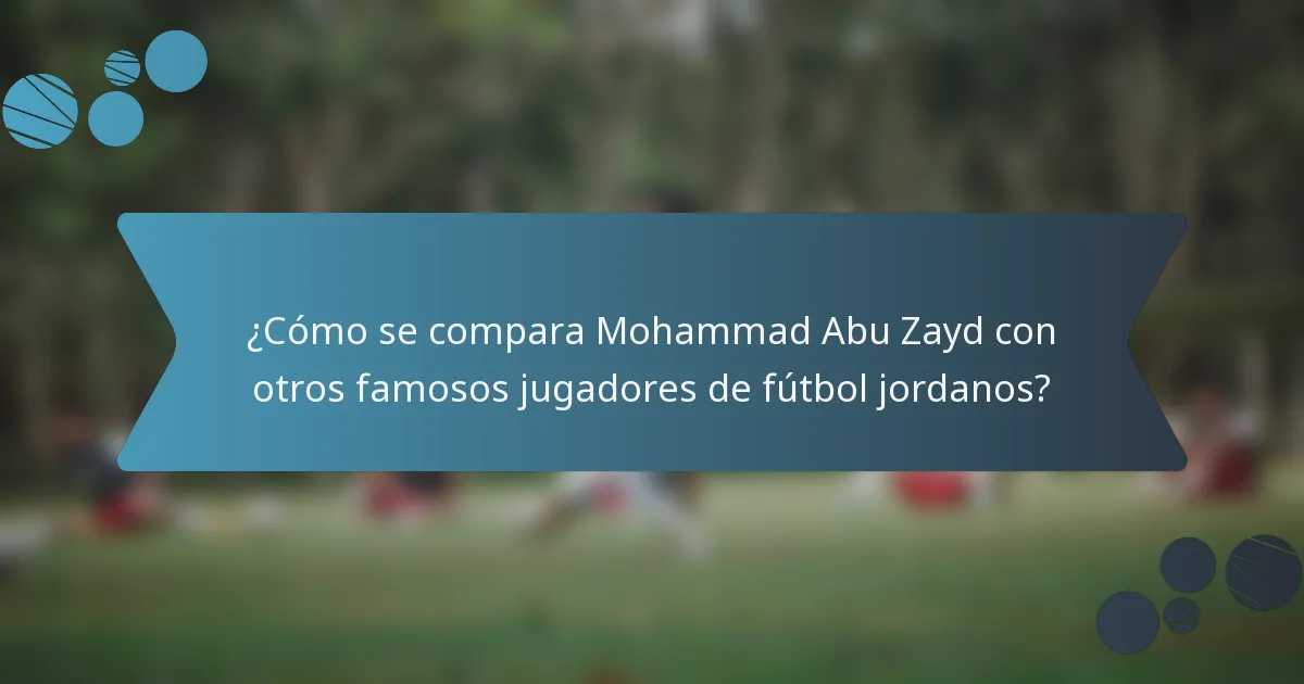 ¿Cómo se compara Mohammad Abu Zayd con otros famosos jugadores de fútbol jordanos?