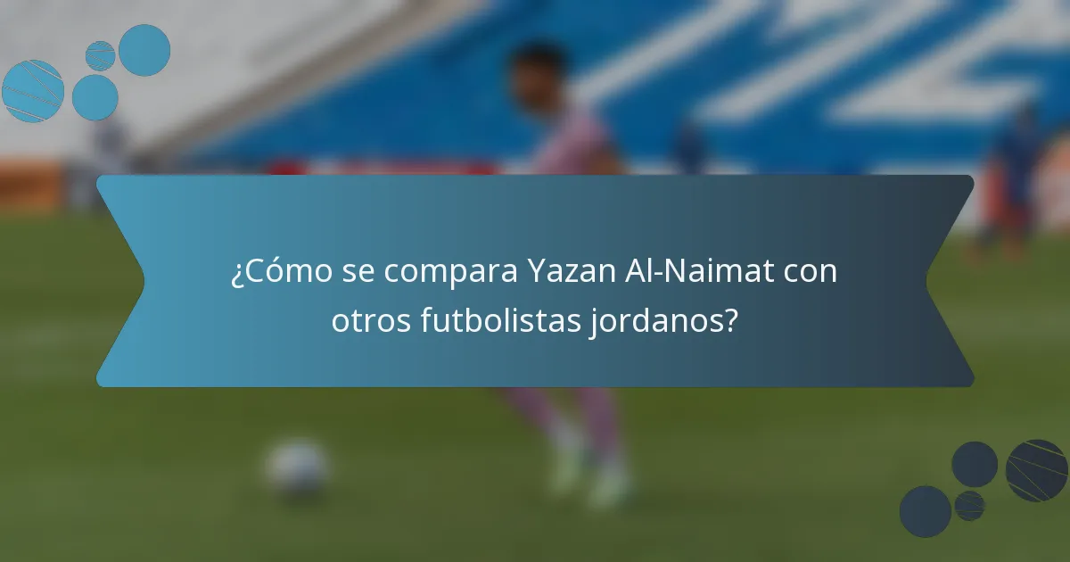 ¿Cómo se compara Yazan Al-Naimat con otros futbolistas jordanos?