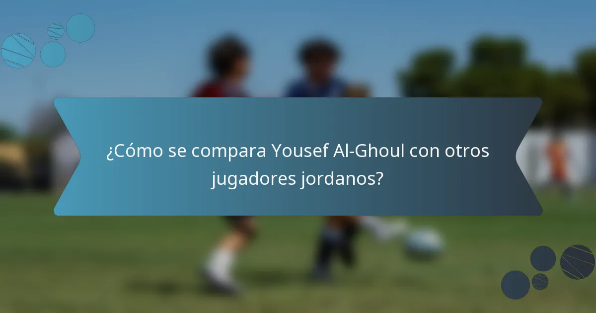 ¿Cómo se compara Yousef Al-Ghoul con otros jugadores jordanos?