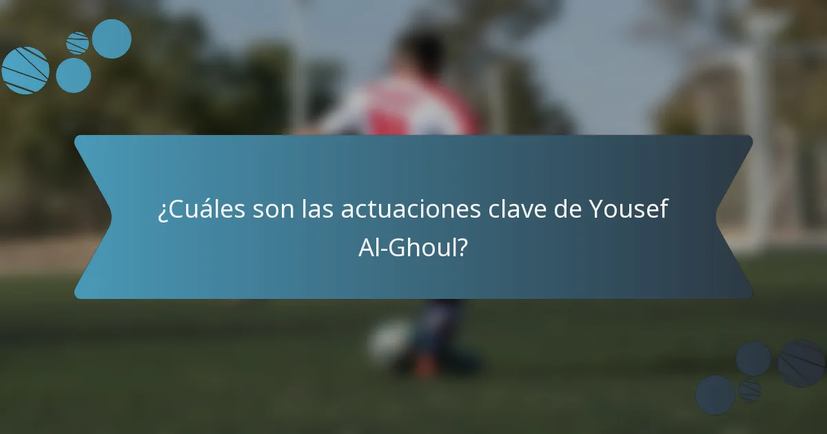 ¿Cuáles son las actuaciones clave de Yousef Al-Ghoul?