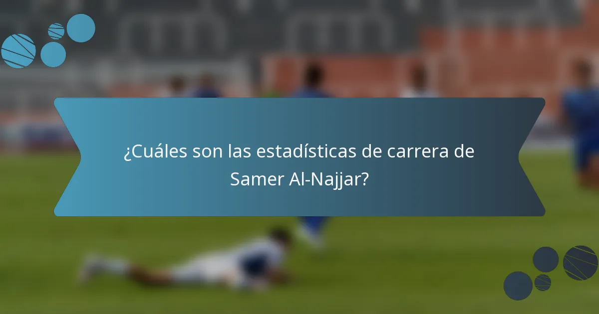 ¿Cuáles son las estadísticas de carrera de Samer Al-Najjar?