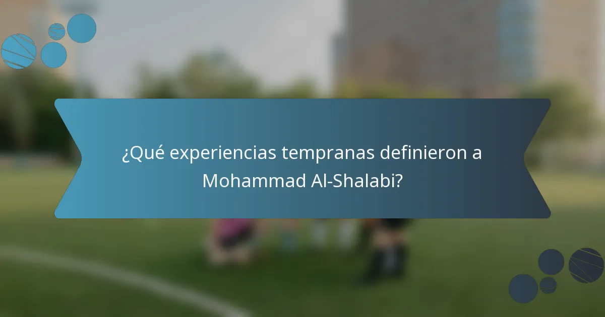 ¿Qué experiencias tempranas definieron a Mohammad Al-Shalabi?