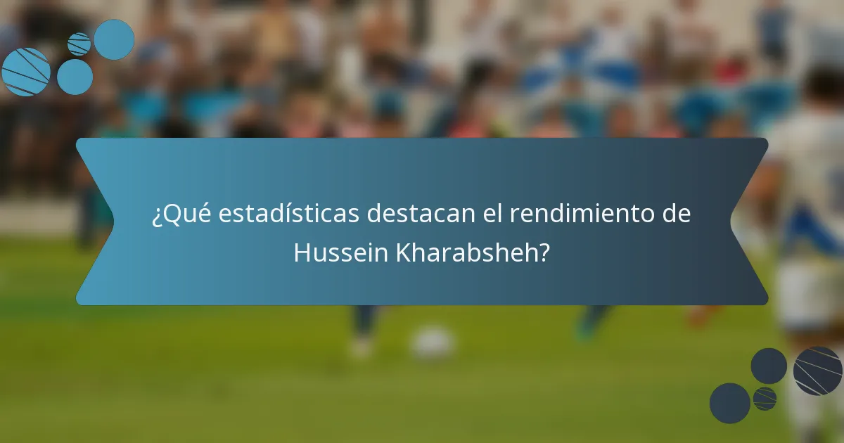 ¿Qué estadísticas destacan el rendimiento de Hussein Kharabsheh?