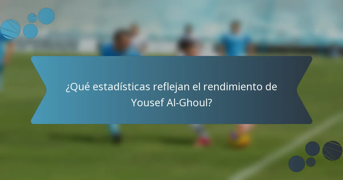 ¿Qué estadísticas reflejan el rendimiento de Yousef Al-Ghoul?