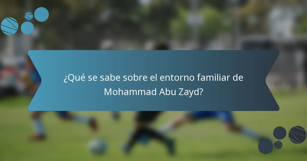 ¿Qué se sabe sobre el entorno familiar de Mohammad Abu Zayd?